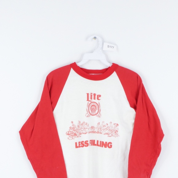 70s Mens Medium Miller Lite 3/4 Raglan Shirt USA - Picture 2 of 11